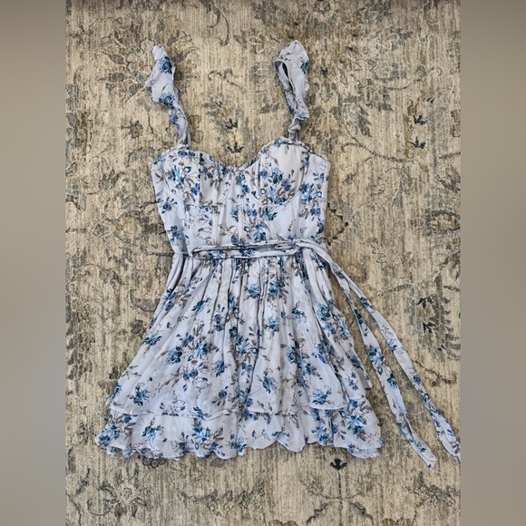 Altar'd State Dresses & Skirts - Altar'd State Light Blue Floral Dress